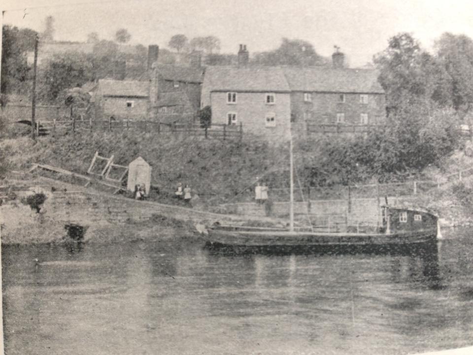 Ferry at the riverbank