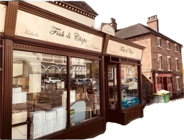 Modern chip shop frontage