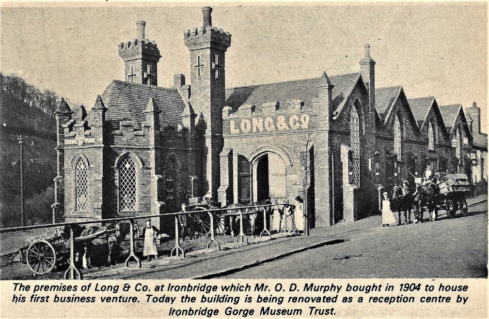 A newspaper cutting recording the premises O. D. Murphy bought in 1904, later renovated by the Ironbridge Gorge Museum Trust