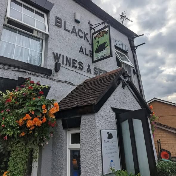 The Black Swan, Jackfield, today — “Ale, Wines & Spirits” still painted on the gable.
