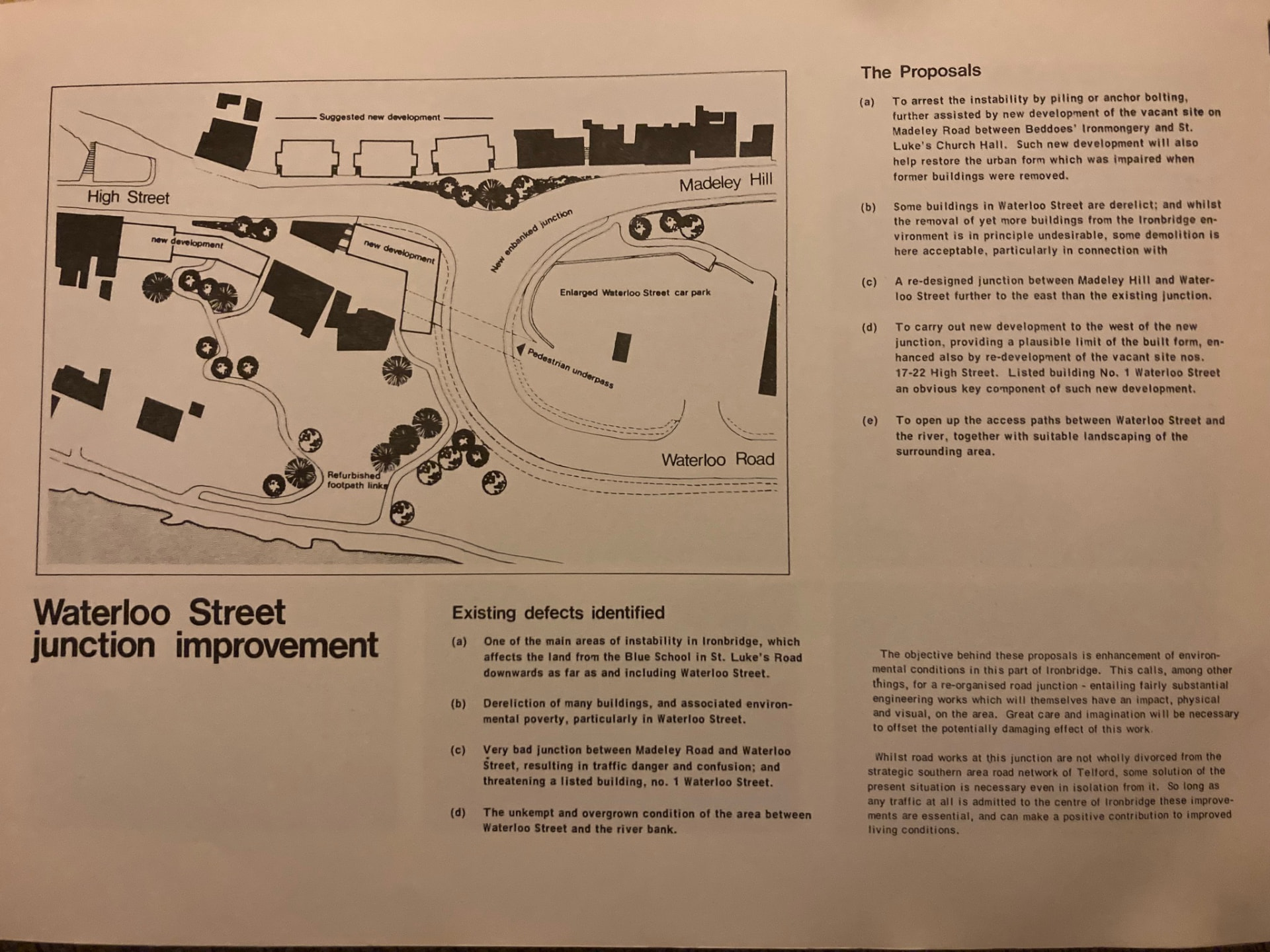 Waterloo Street junction improvement — a page from the Ironbridge '75 report