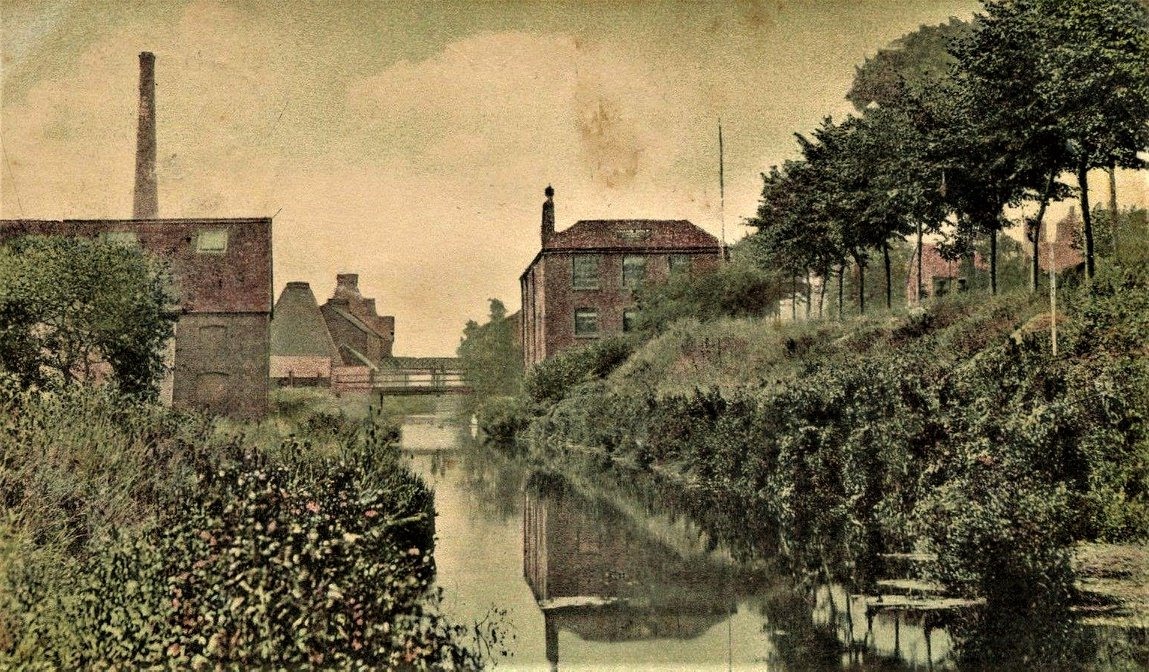 Coalport Canal in 1906, when the waterway still formed part of Coalport's industrial landscape.