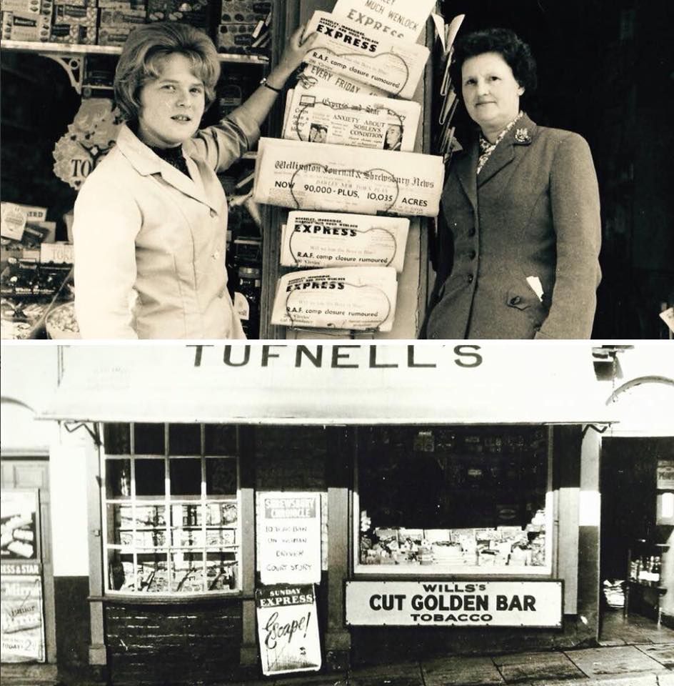 Outside Tufnell's Newsagents, Tontine Hill, c.1962