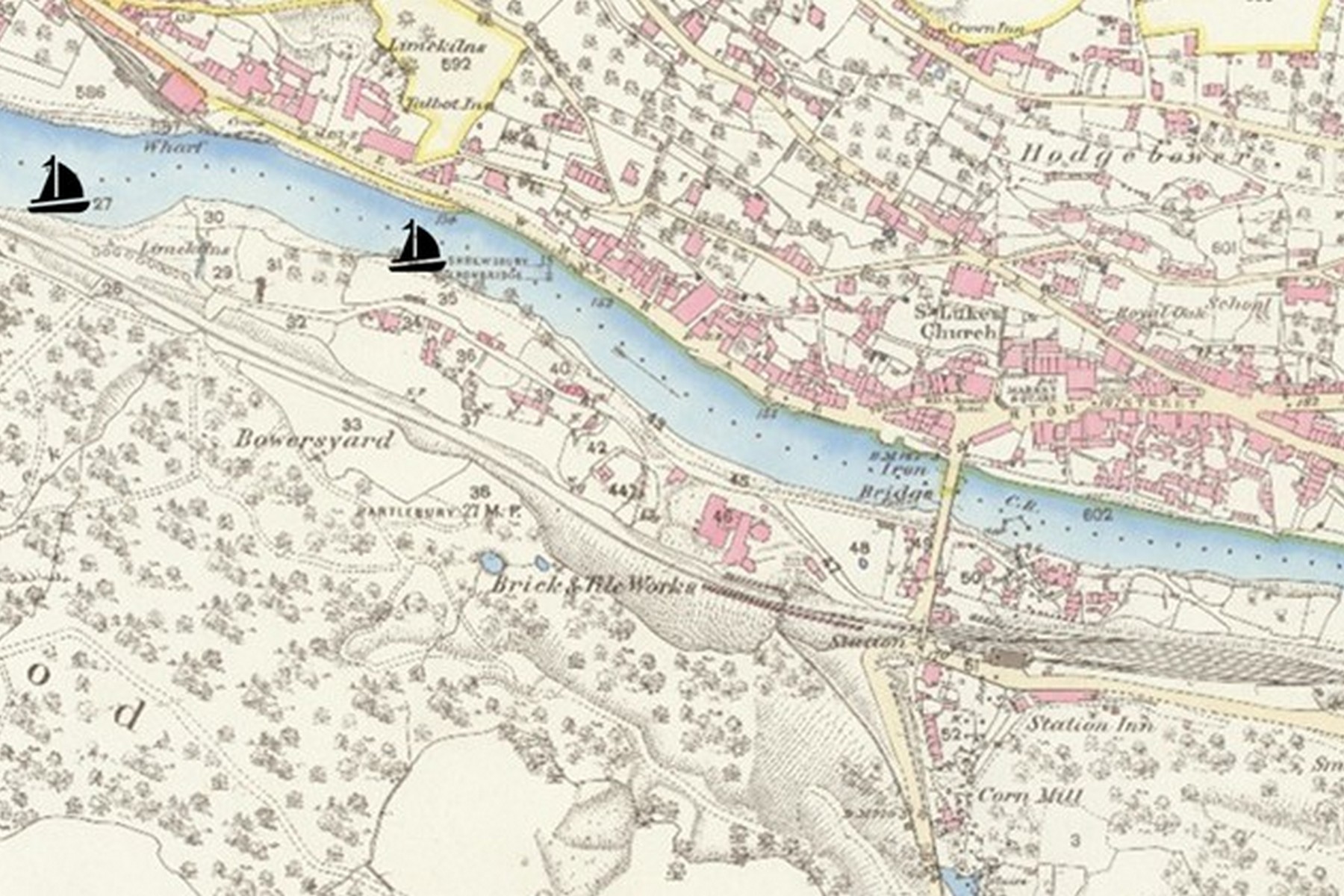 Boat building was here (towpath beneath 79 & 79A Bower Yard)