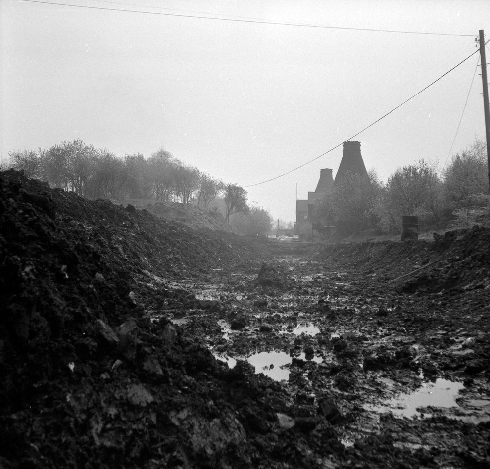 The infilled and waterlogged canal bed
